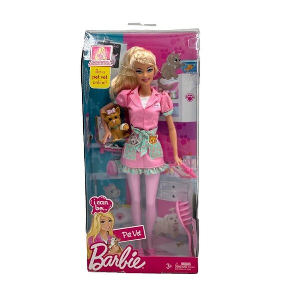 NIB 2009 Mattel Barbie I Can Be A Pet Vet Veterinarian w/ Dog Accessories - Picture 1 of 7